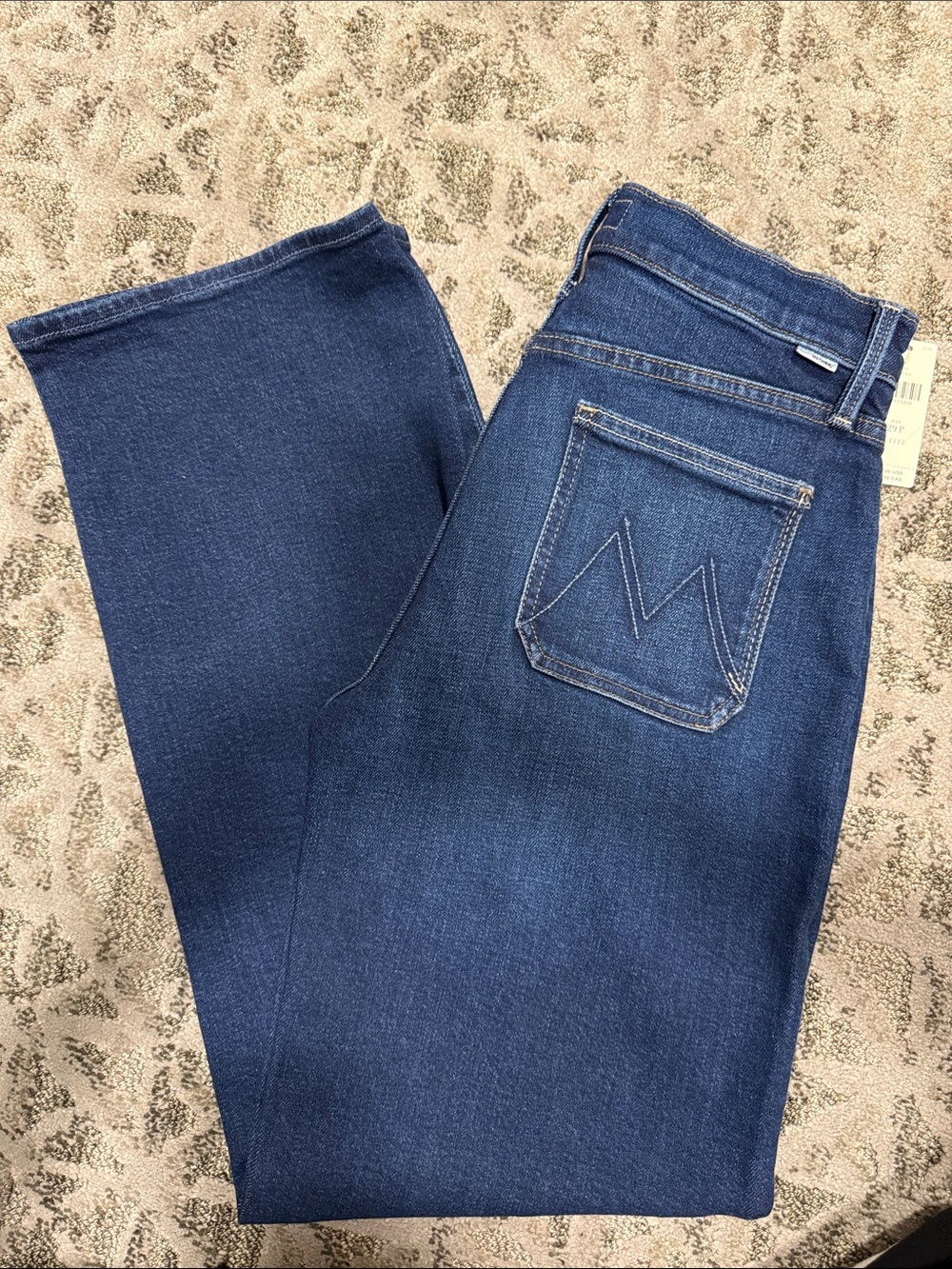 MOTHER Straight Leg Jeans in Medium Blue Wash - Picture 7 of 8